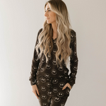 Charcoal & White ff Smile | Women's Bamboo Pajamas | Milk & Baby