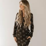 Charcoal & White ff Smile | Women's Bamboo Pajamas | Milk & Baby