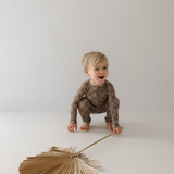Faded Brown Checkerboard | Bamboo Zip Pajamas