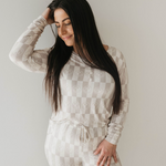 Smile Checkerboard | Women's Bamboo Pajamas | Milk & Baby