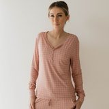 Cotton Candy Grid | Women's Bamboo Pajamas Milk & Baby