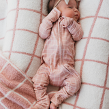 Cotton Candy Grid | Bamboo Zip Pajamas Milk & Baby