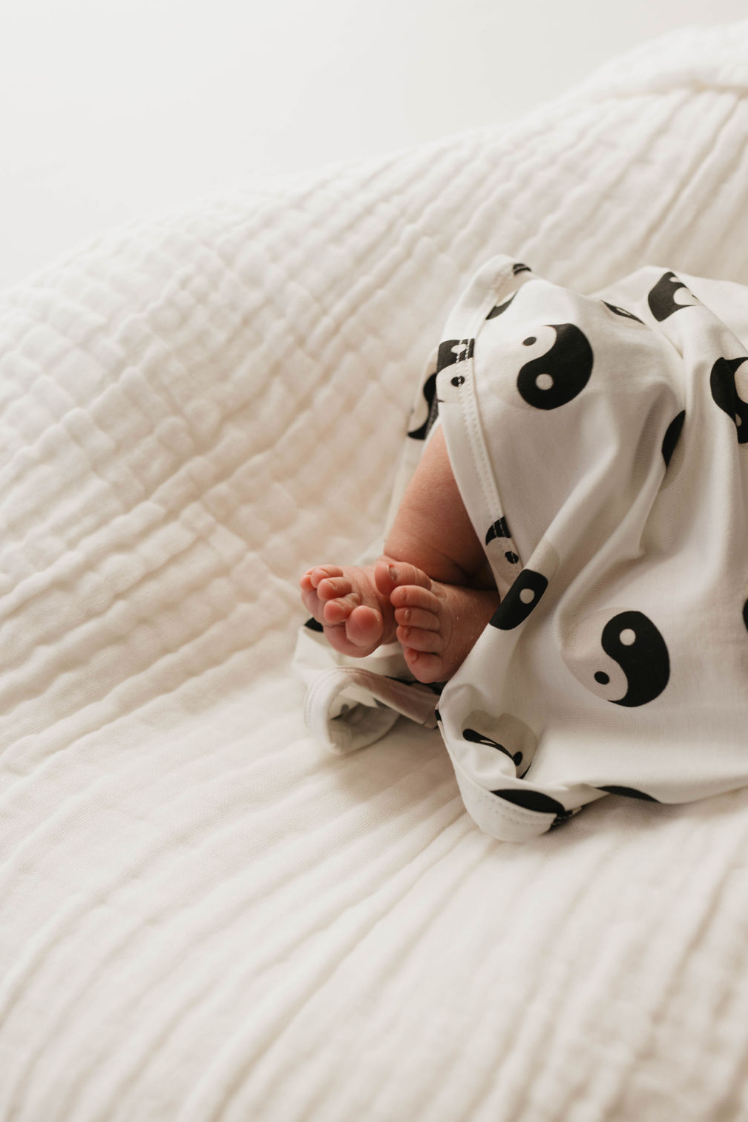 Black & White Yin Yang | Bamboo Swaddle | Milk & Baby