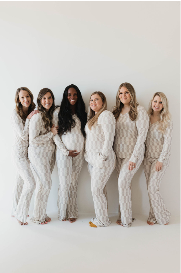 Smile Checkerboard | Women's Bamboo Pajamas | Milk & Baby