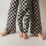 Black Checkerboard | Bamboo Zip Pajamas
