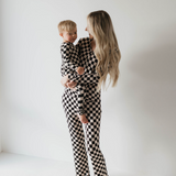 Black Checkerboard | Women's Bamboo Pajamas | Milk & Baby