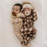 Groovy Gingham | Bamboo Zip Pajamas Milk & Baby