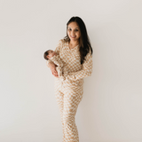 Gold Coast Wavy Checker | Women's Bamboo Pajamas Milk & Baby