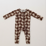 Groovy Gingham | Bamboo Zip Pajamas Milk & Baby