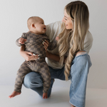 Faded Brown Checkerboard | Sleepy Time Set | Milk & Baby