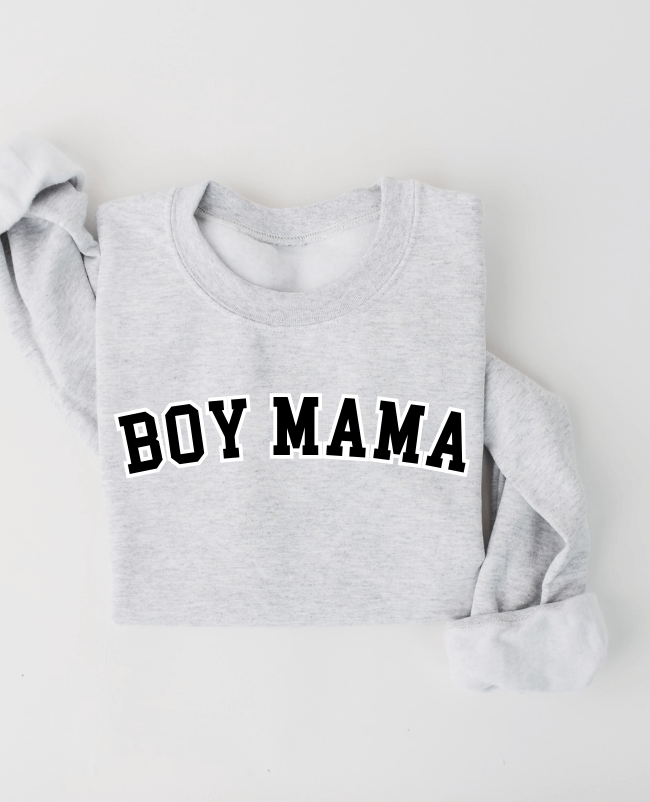 Boy Mama Varsity Outline Pullover | Milk & Baby