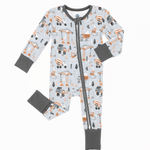 Mason | Bamboo One Piece Zip Pajama | . Mason Bamboo Convertible Romper Build a foundation for cozy comfort with our Mason Bamboo Convertible Romper! Made from luxuriously soft bamboo fabric, this romper is perfect for your little builder's downtime. The