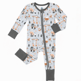Mason | Bamboo One Piece Zip Pajama | . Mason Bamboo Convertible Romper Build a foundation for cozy comfort with our Mason Bamboo Convertible Romper! Made from luxuriously soft bamboo fabric, this romper is perfect for your little builder's downtime. The