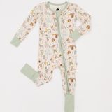 Animal ABC | Bamboo One Piece Zip Pajama