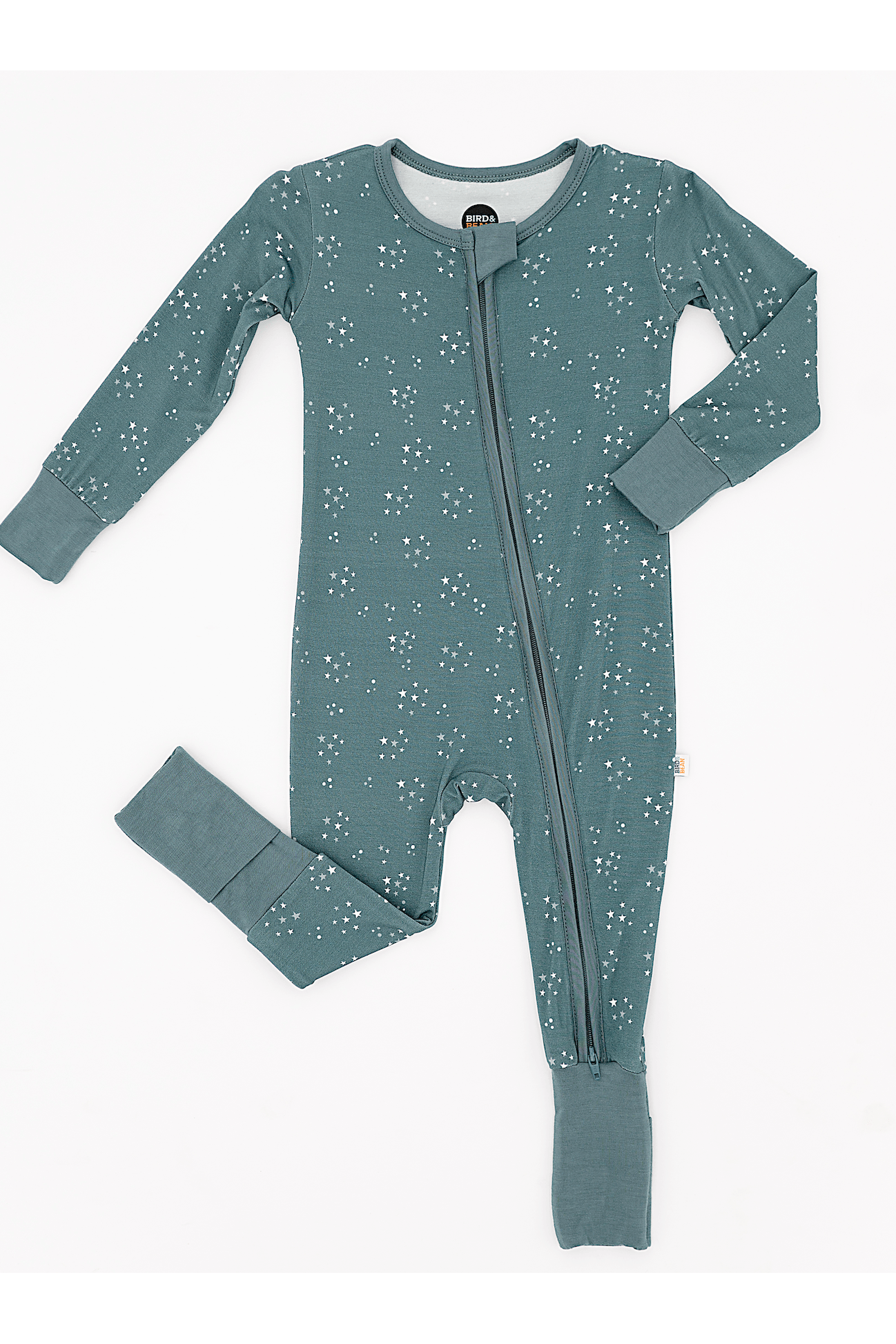 Starlit Sky | Bamboo One Piece Zip Pajama | An ultra-soft bamboo zip romper with an adorable star print, designed for comfort, breathability, and effortless diaper changes. Key Features: 🌱 Made from premium bamboo fabric – naturally soft and breathable �