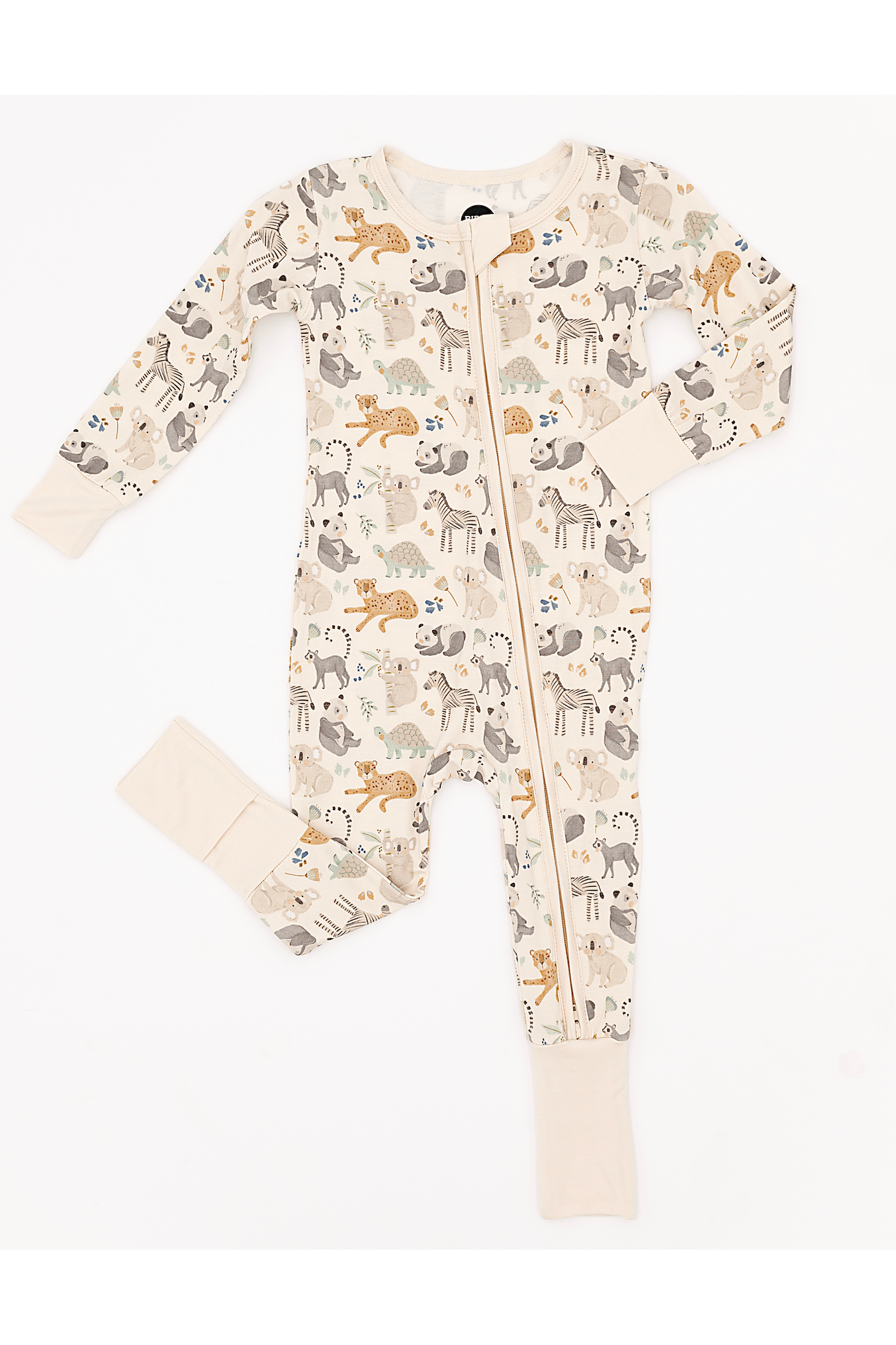 Safari Friends | Bamboo One Piece Zip Pajama | Bamboo Zip Romper – Safari Friends Animal Print Baby One-Piece An ultra-soft bamboo zip romper with an adorable safari animal print, designed for comfort, breathability, and effortless diaper changes. Key Fea