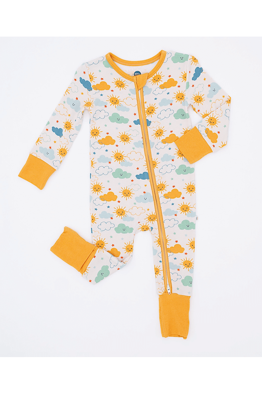 Here Comes The Sun | Bamboo One Piece Zip Pajama | Milk & Baby