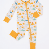 Here Comes The Sun | Bamboo One Piece Zip Pajama | Milk & Baby