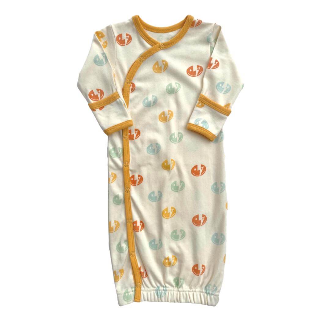 Smiley Bolts | GOTS Certified Organic Cotton Gown | Milk & Baby