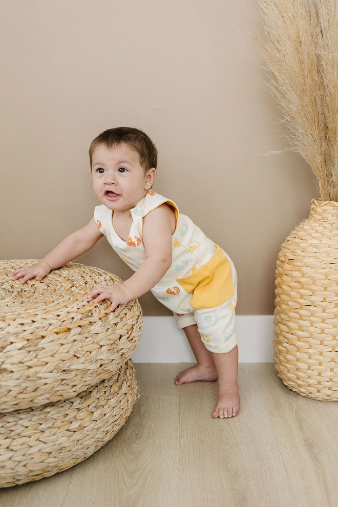 Smiley Bolts | GOTS Certified Organic Cotton Sleeveless Romper