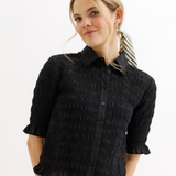 Smocked Button Down