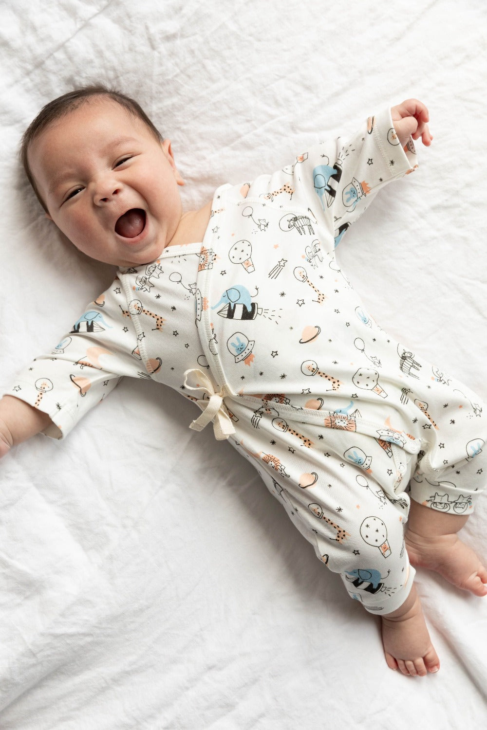 Space Print Baby Kimono Onesie | Milk & Baby