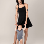 Stevie Active Racerback Nursing Dress | Black | Milk & Baby