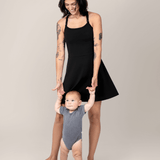 Stevie Active Racerback Nursing Dress | Black | Milk & Baby