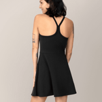 Stevie Active Racerback Nursing Dress | Black | Milk & Baby