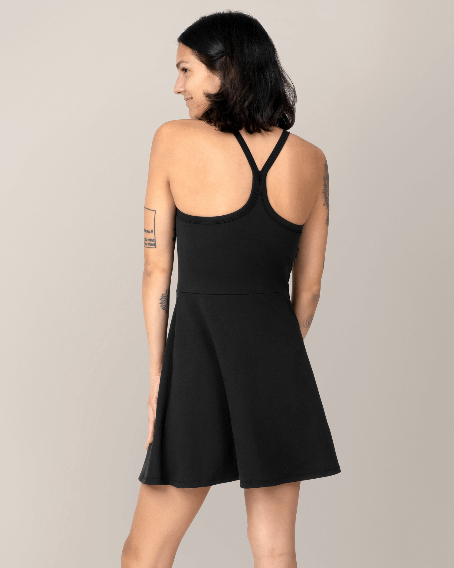 Stevie Active Racerback Nursing Dress | Black | Milk & Baby