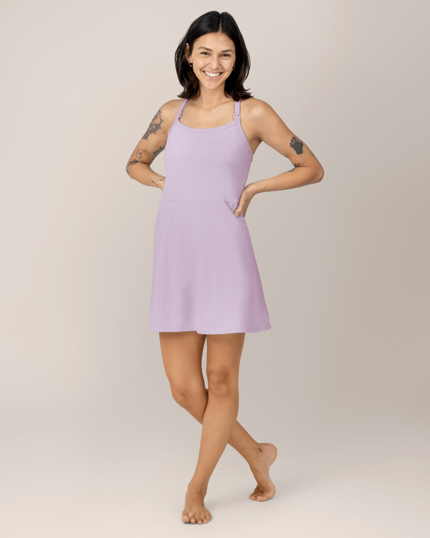 Stevie Active Racerback Nursing Dress | Lavender Mist | Milk & Baby