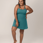 Stevie Active Racerback Nursing Dress | Teal | Milk & Baby