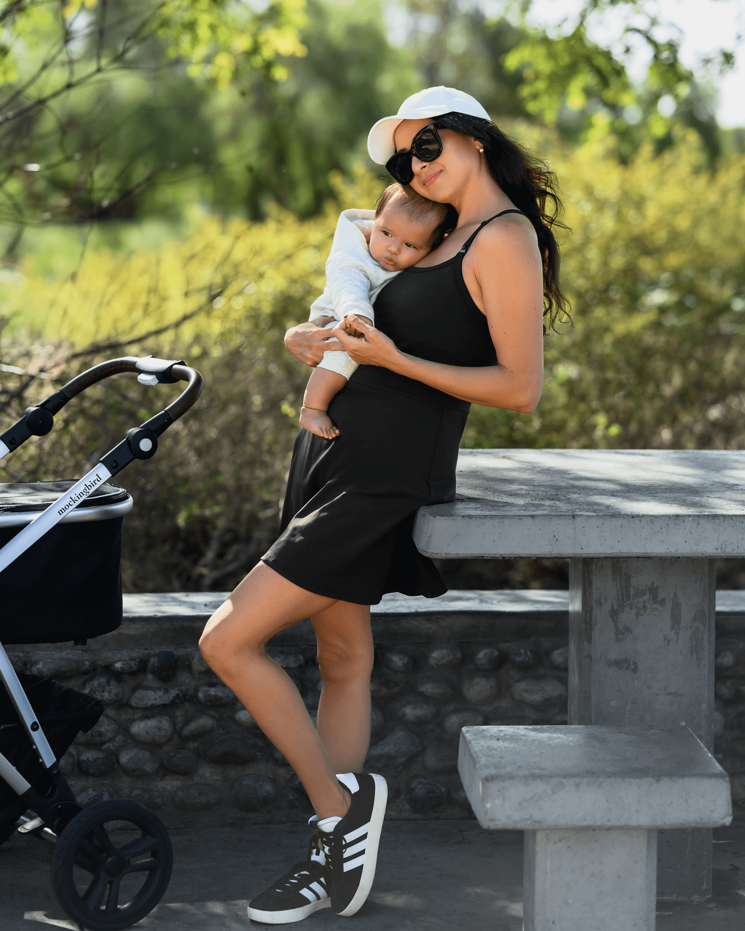 Stevie Active Racerback Nursing Dress | Black | Milk & Baby