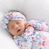 Bloom |Baby Gown and Hat Set with Headband