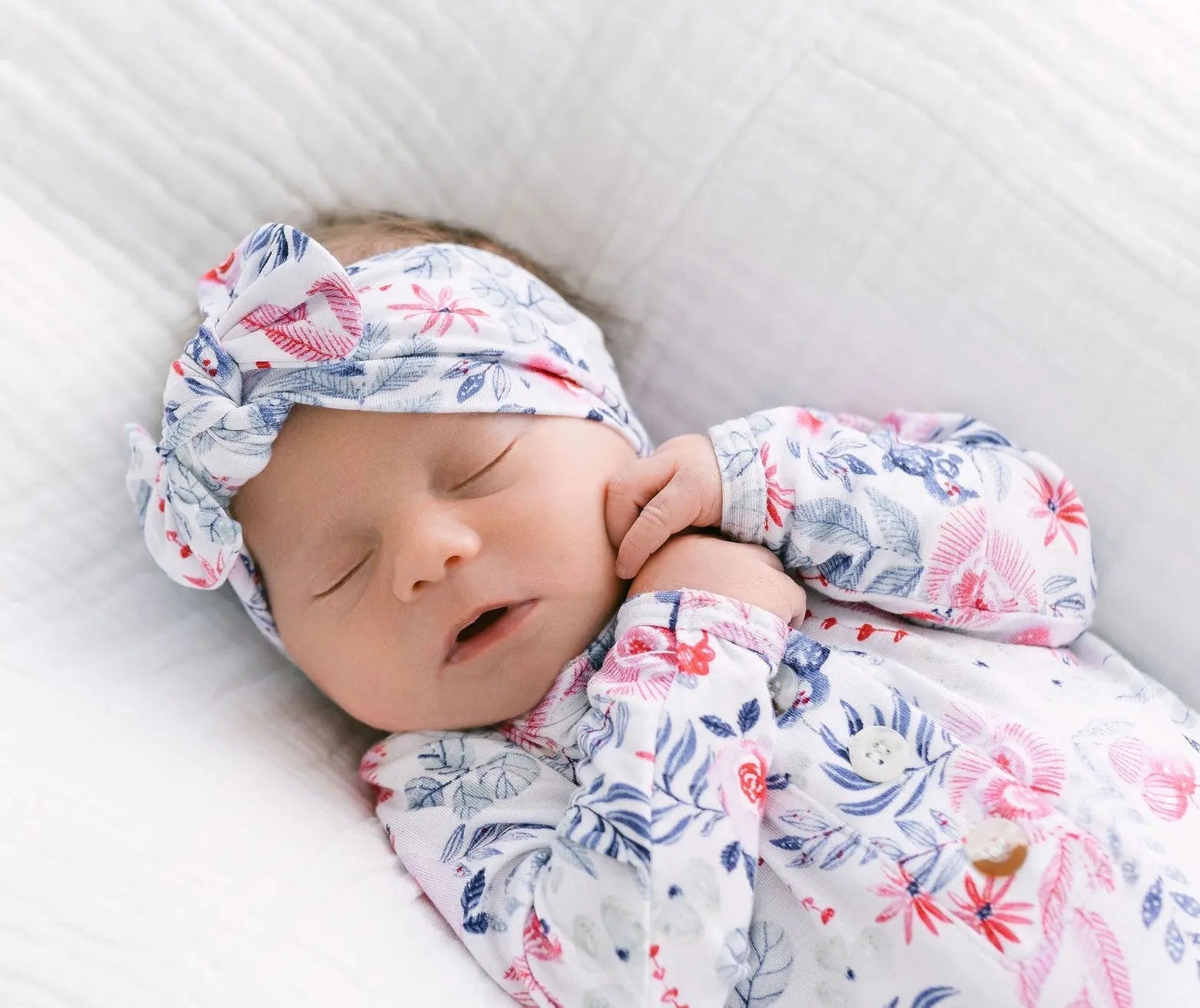 Bloom |Baby Gown and Hat Set with Headband