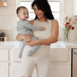 Sublime® Bamboo Maternity & Postpartum Bike Short | Oatmeal Heather