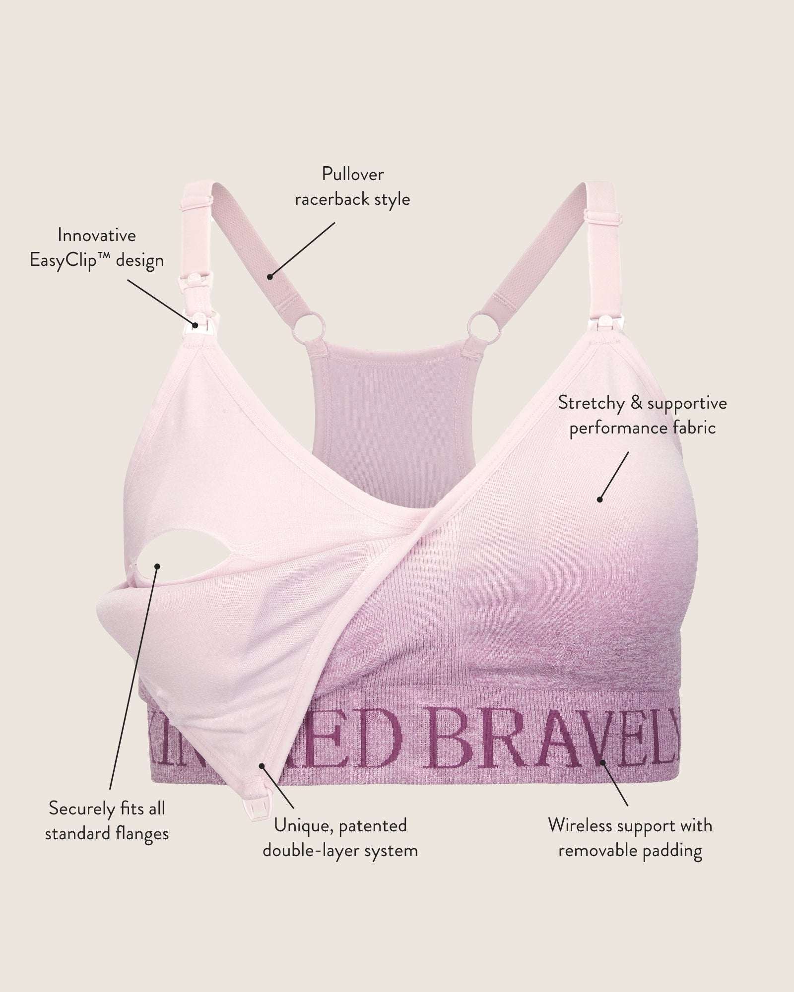 Sublime® Hands-Free Pumping & Nursing Sports Bra | Teal | Milk & Baby
