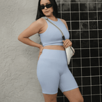 Sublime® Bamboo Hands-Free Pumping Longline Bra Top | French Blue | Milk & Baby