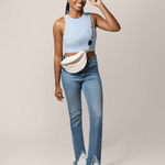 Sublime® Bamboo Hands-Free Pumping Longline Bra Top | French Blue | Milk & Baby