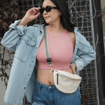 Sublime® Bamboo Hands-Free Pumping Longline Bra Top | Light Mauve | Milk & Baby