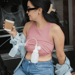 Sublime® Bamboo Hands-Free Pumping Longline Bra Top | Light Mauve | Milk & Baby