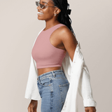 Sublime® Bamboo Hands-Free Pumping Longline Bra Top | Light Mauve | Milk & Baby