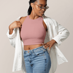 Sublime® Bamboo Hands-Free Pumping Longline Bra Top | Light Mauve | Milk & Baby