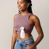 Sublime® Bamboo Hands-Free Pumping Longline Bra Top | Twilight