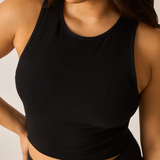 Sublime® Bamboo Hands-Free Pumping Longline Bra Top | Black