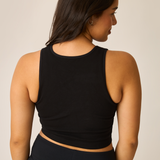 Sublime® Bamboo Hands-Free Pumping Longline Bra Top | Black