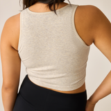 Sublime® Bamboo Hands-Free Pumping Longline Bra Top | Oatmeal Heather