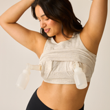 Sublime® Bamboo Hands-Free Pumping Longline Bra Top | Oatmeal Heather