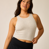 Sublime® Bamboo Hands-Free Pumping Longline Bra Top | Oatmeal Heather