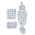Sunday Picnic, Dusty Blue - Bamboo Newborn Nest | Milk & Baby